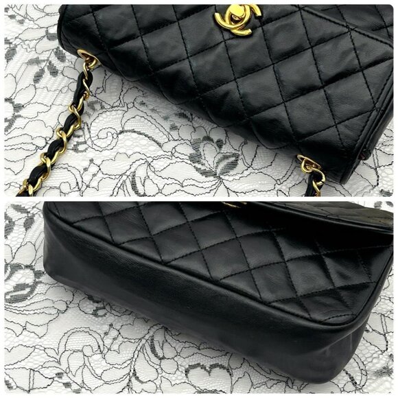 CHANEL Vintage Classic Single Flap Quilted Lambskin Chain Bag Black - Picture 15 of 16